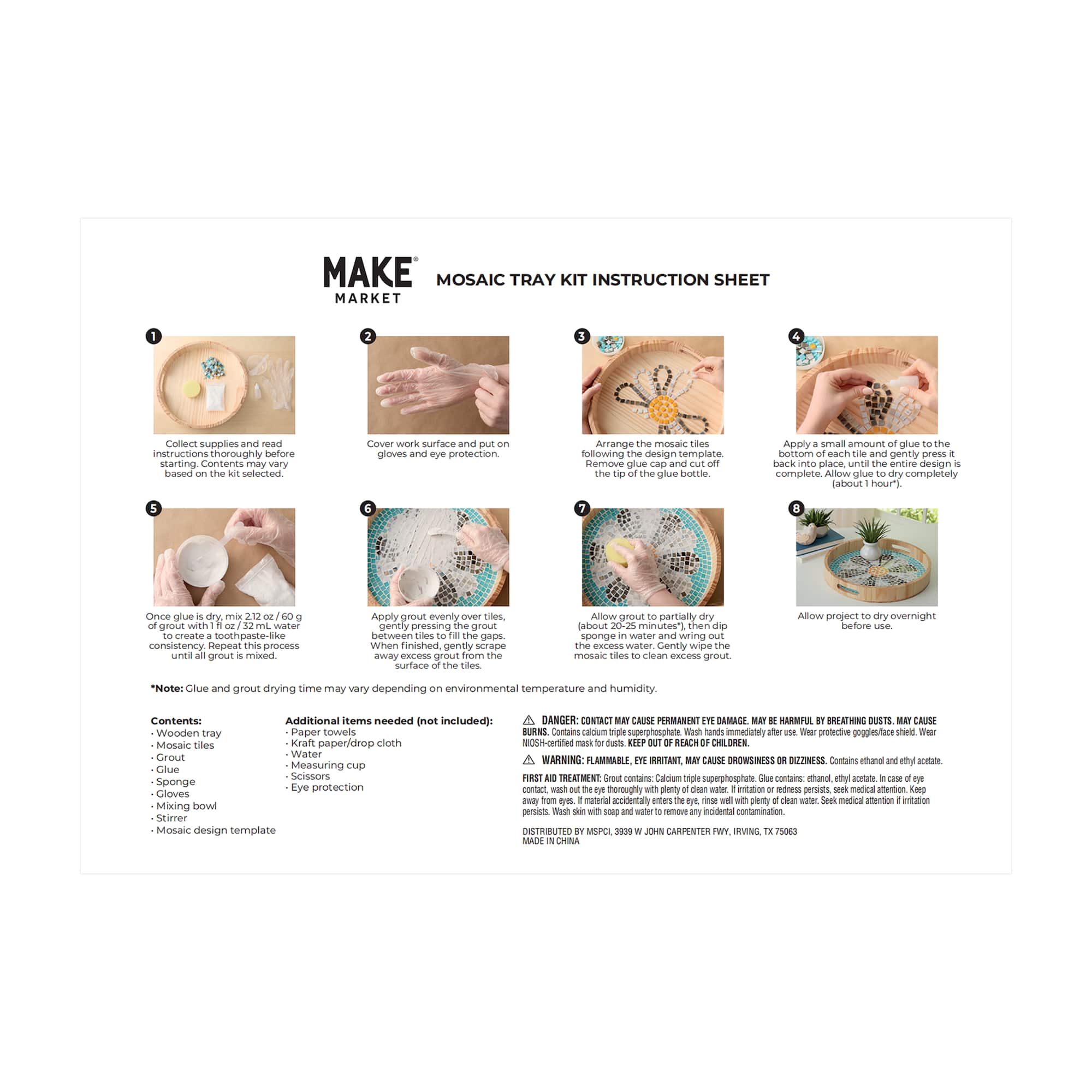 10" x 10" Orange Mosaic Tray Kit by Make Market®